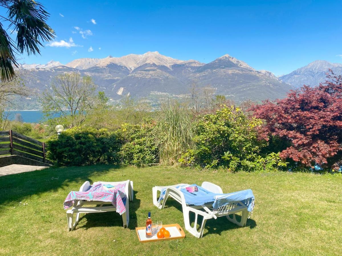 Bellavista A Garten Appartement Mit Pool Colico Bagian luar foto